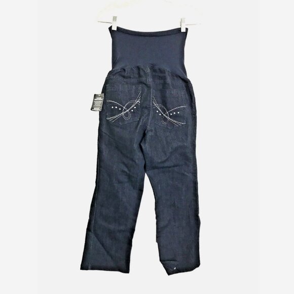 MOTHERHOOD Maternity Bling Jeans NWT Med Cropped Pants - Picture 2 of 8